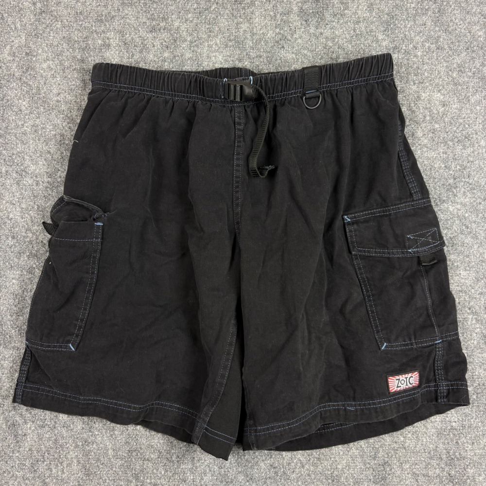 Zoic Mountain Bike Shorts Mens XL Black Cotton Cargo MTB Cycling Made in USA